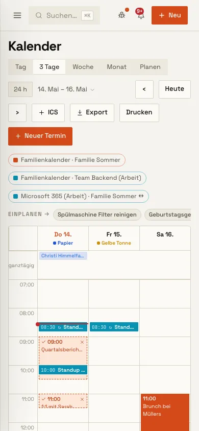 Kalender auf dem Handy